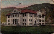 Glenwood Springs CO High School Postcard 1909 Albertype Co. Colorado Mountains picture