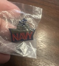 Vintage Navy Battleship Enamel Lapel Pin 1