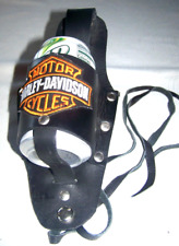 Harley Davidson Bar & Shield Black Tooled Leather Belt Soda Beer Drink Holster picture