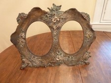Bradley & Hubbard Style Brass Victorian Standing Double Picture Frame # 9120  picture