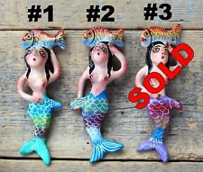 Mermaid Fish on Head SOLD SEPARATELY Clay Ornaments Handmade Mexican Folk Art picture