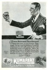 1922 Original Kum-A-Part Cuff Links & Belt Buckles Ad. F.X. Leyendecker Art picture