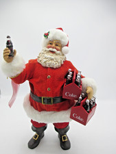 Coca-Cola Kurt Adler Fabriche Santa Holding Bottle Cartons Table Decor Christmas picture