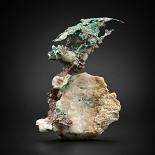 TITLE: Native Copper on Quartz Matrix Specimen – Sculptural Form – 9.247g picture