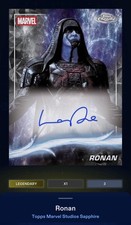 Topps Marvel Sapphire Lee Pace Ronan Auto Black Legendary /10 Digital picture