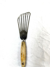 Vtg EKCO A&J Batter Beater Curved To Fit The Bowl USA Whisk Wood Handle Spatula picture