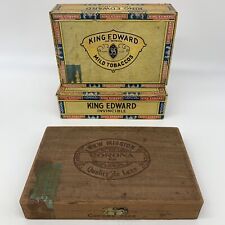 VTG 1920's Cigar Boxes Lot of 3 - King Edward Invincible & Corona Size picture