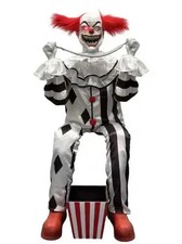 Haunted Hill Farm 4.1ft Scareclown Saw Candy Animatronic Halloween Scary Prop picture