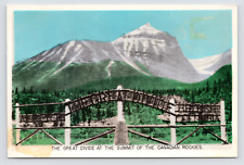 Great Divide Summit of Canadian Rockies Alberta British Columbia c1956 Postcard picture