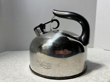 Paul Revere Ware Tea Pot Kettle Small 2qt Copper Bottom Whistling Stainless 88-C picture
