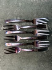 Pottery Barn Flatware Arc Pattern 18/8 Stainless Large Glossy Fork picture