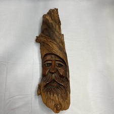 Vtg Dan Owens Wood Carving Old Man Norwegian Tree Face Art Wizard Spirit 18