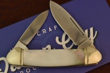 QUEEN CITY BLACK LIP AAA MOTHER OF PEARL FULL SIZE CANOE KNIFE BEAUTIFUL QC007 picture