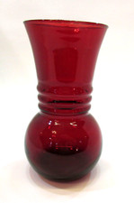 Vintage Anchor Hocking Royal Ruby Ball Bottom Flared Top 6.5