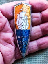 original 1939 - 1940 Plymouth  Grill / Hood emblem badge Chrysler Corp,  3 inch picture