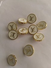 10  PCS  LV Logo 16mm Stamped Golden Round Buttons  picture
