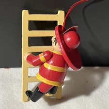 Vintage Wood Fireman Ladder Christmas Ornament picture