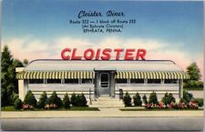 EPHRATA Pennsylvania Postcard CLOISTER DINER Restaurant Route 222 Tichnor Chrome picture