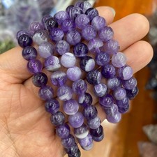 Wholesale 5Pcs 8mm Natural Dream Amethyst Stretchy Beaded Bracelet Beautiful picture