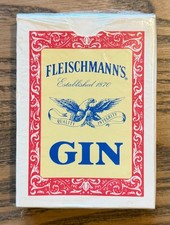Fleischmann's Gin Poker Playing Cards Vintage Made In USA - SEALED picture