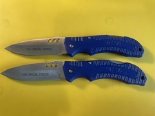 2-UNBRANDED SINGLE BLADED POCKET KNIVES NEW/WO PKG. 3.5” BL. USA FORCES L-BL picture