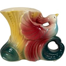 VTG MCM 1950’s American Bisque Pottery Company Bird of Paradise Ceramic Planter picture