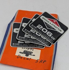 Briggs Stratton 5HP Engine OEM Decal Original Vintage Racing Sticker New Lot 3 picture