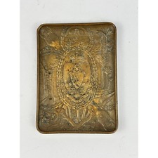 Vintage Bermuda Embosed Brass Tone Souvenir Trinket Dish picture