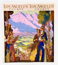 CA 1935 /LOS ANGELES COUNTY ORIGINAL BROCHURE/ARTHUR BEAUMONT/MAP / Signed picture