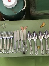 Vintage, World War II , Korean War, Military Utensils-4 sets-knife, fork, spoon picture