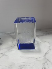 Laser Etched 3D Manta Rays Glass Paperweight Panama City Beach Florida picture