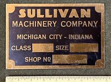 Vintage Sullivan Machinery Company Brass Plaque - 4