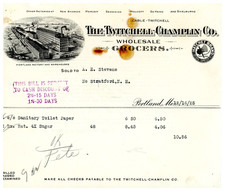 1925 Twitchell-Champlin Co. Invoice Toilet Paper & Sugar Purchase  Portland ME picture