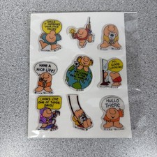 Vintage Classic Ziggys Ziggy & Dog 1980s Sheet of 9 Puffy Stickers NOS New U.P.S picture