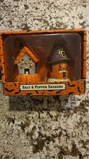 Johanna Parker Vintage Style Halloween Haunted Houses Salt and Pepper Shakers picture