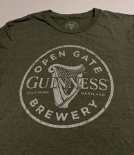 Guinness Open Gate Brewery Baltimore Maryland Beer Harp T-Shirt MEDIUM Draught  picture