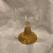 VTG German Roemer Wine Glass Amber Beehive Stem Weinkellerei Otto P Bugler 0.25L picture