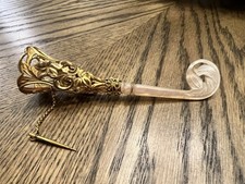 Victorian Gilt Metal With Mother Of Pearl Handle Tussie Mussie Posey Holder picture