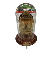 Franz Hermle BigBen Franklin Mint Skeleton Clock WORKING Glass Dome key included picture