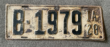 RARE 1928 IOWA LICENSE PLATE ORIGINAL WITH WEAR CHEVY FORD DODGE ETC EXTRA HOLE picture