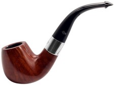 Peterson Deluxe Classic Terracotta Finish Silver Mount Bent Brandy Pipe (68-B) picture