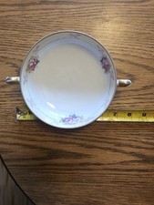 Antique Vintage Noritake Japan Hand Painted Porcelain Bowl Handled and 3 Footed. picture