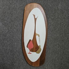 Vintage Belart Mid Century Modern Walnut Wall Plaque Wine Ewer  picture
