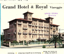 1950s GRAND HOTEL & ROYAL VIAREGGIO ITALY FOLDOUT ADVERTISING BROCHURE MAP Z5722 picture