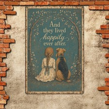 Airedale Terrier She Lived Happily Ever After Dog Sign Metal Plaque picture