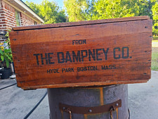 The Dampney Co. Vintage Wooden Shipping Crate Hyde Park Boston Advertising Nice picture