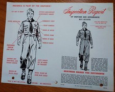 1963 Boy Scouts Uniform Inspection Report, unused, hole punched, unfolded picture
