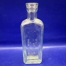 Early 1900’s 6”T x 2”W Pinex Trade Mark Cough Syrup Blue Iridescent Glass Bottle picture