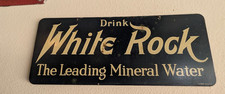 Vintage White Rock Soda Tin Sign 4x10 Litho In USA Mineral Water Door Push Rare picture