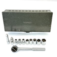 Vintage Thorsen 1/4 Drive Socket Set With Original Metal Box picture